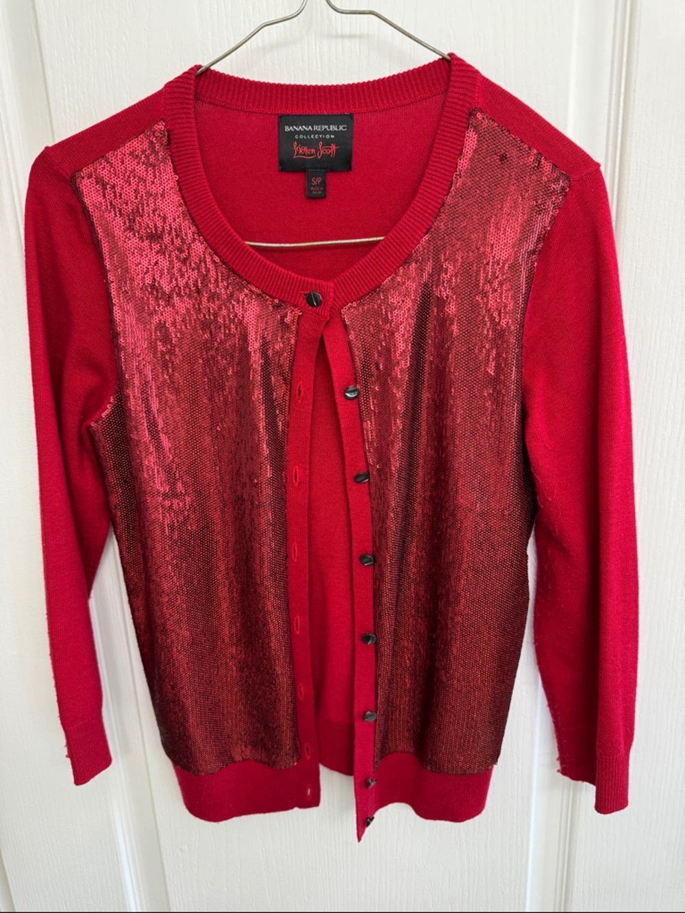 L’Wren Scott Collection Banana Republic Sequin Front Cardigan Size S